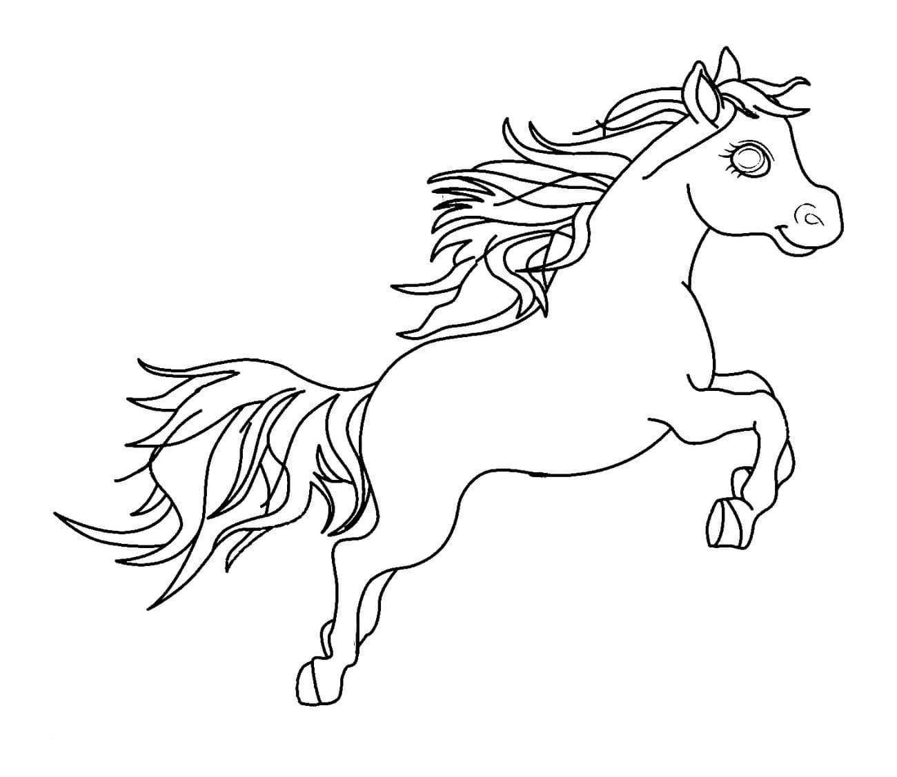 Galopperende Hestespring Tegninger til Farvelægning