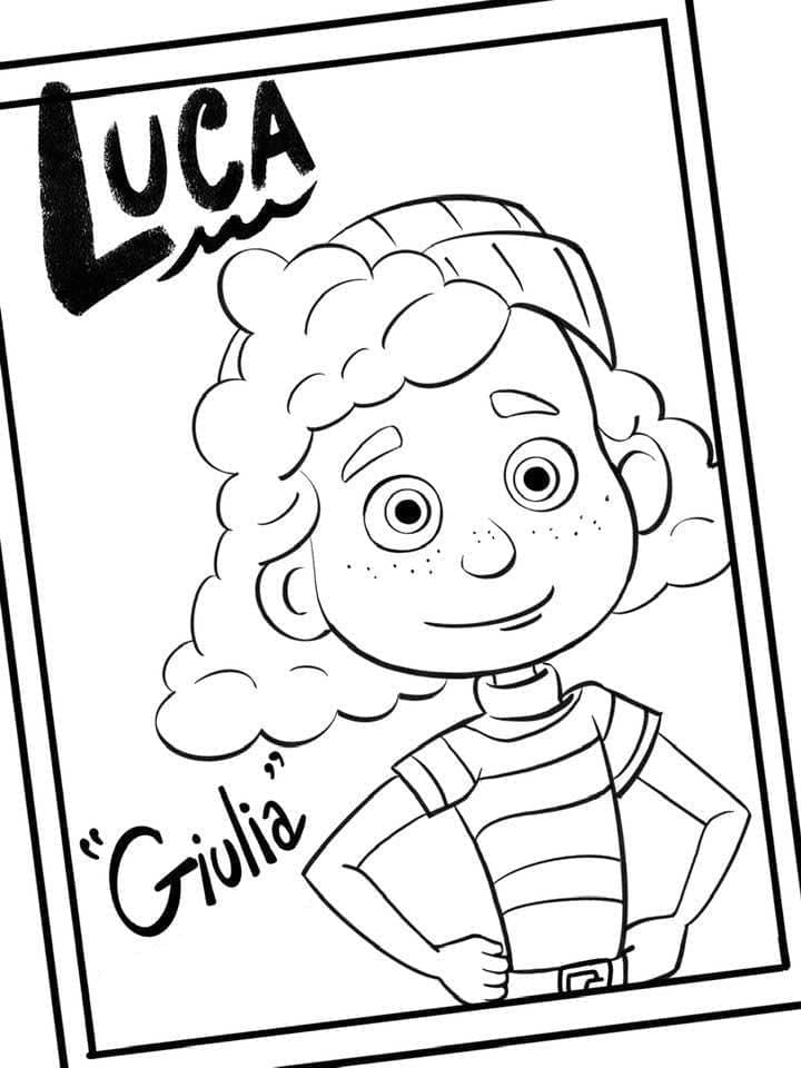 Giulia fra Disney Luca Tegninger til Farvelægning