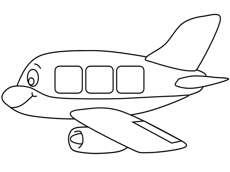 Glad Flyvemaskine Tegninger til Farvelægning