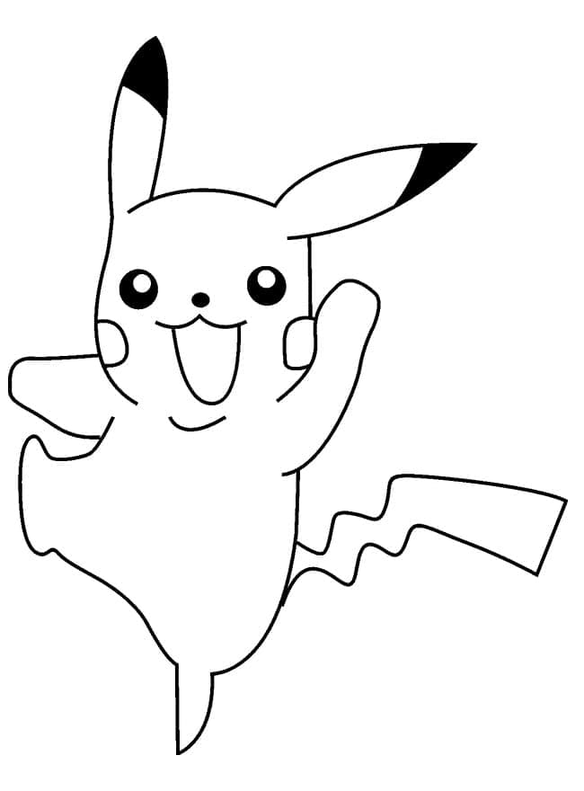 Glad Pikachu-Springning Tegninger til Farvelægning
