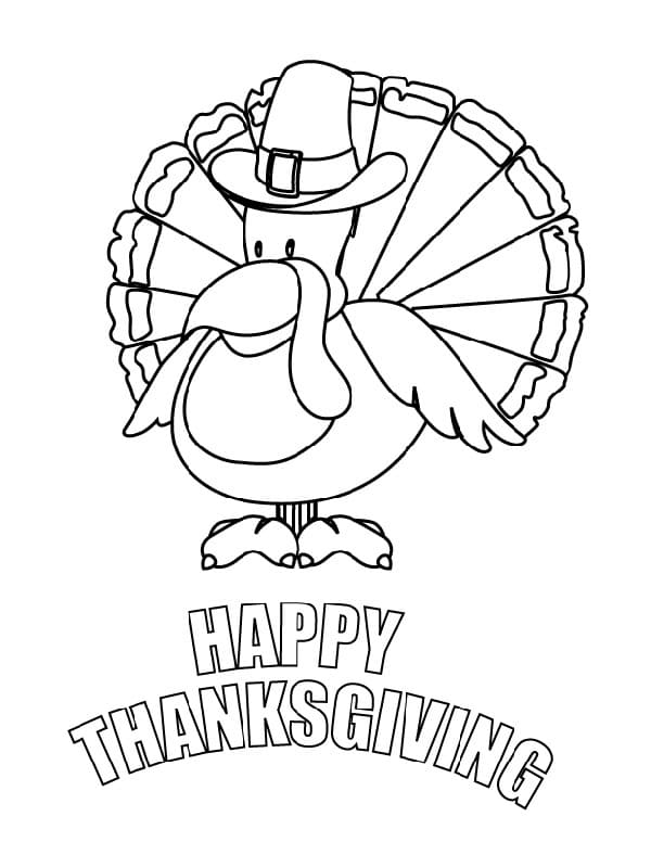 Glædelig Thanksgiving for børn Tegninger til Farvelægning