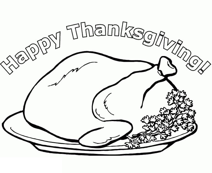 Glædelig Thanksgiving Gratis Udskrivning Tegninger til Farvelægning