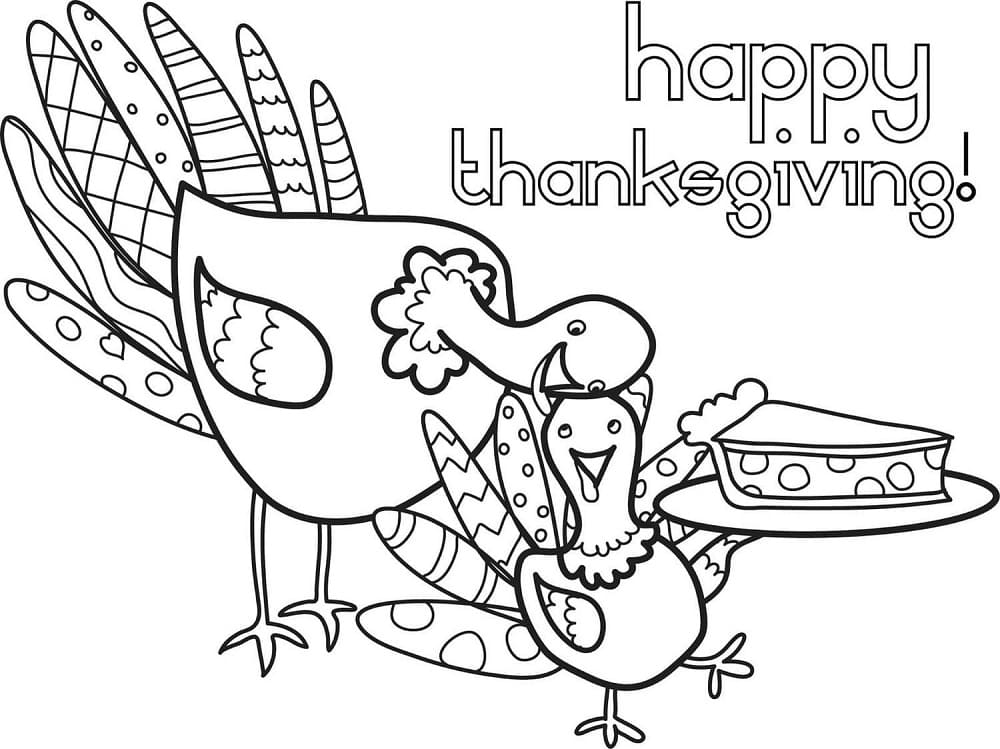 Glædelig Thanksgiving kalkuner Tegninger til Farvelægning