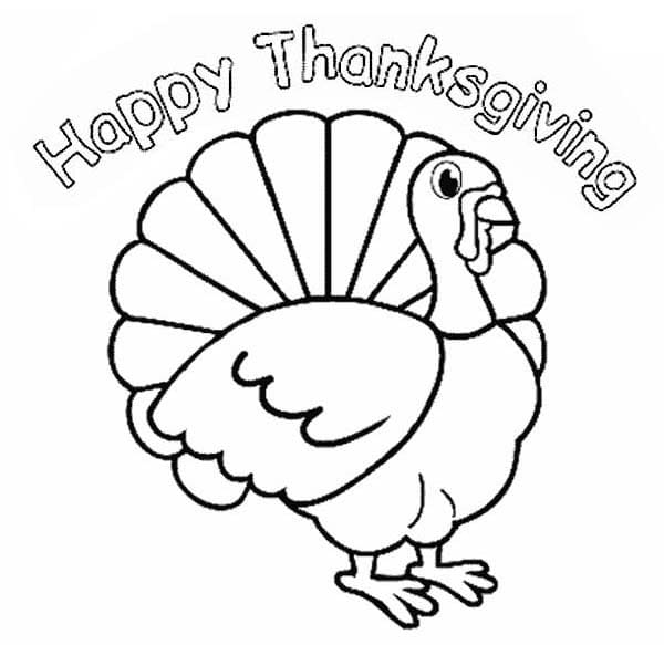 Glædelig Thanksgiving med En Kalkun Tegninger til Farvelægning
