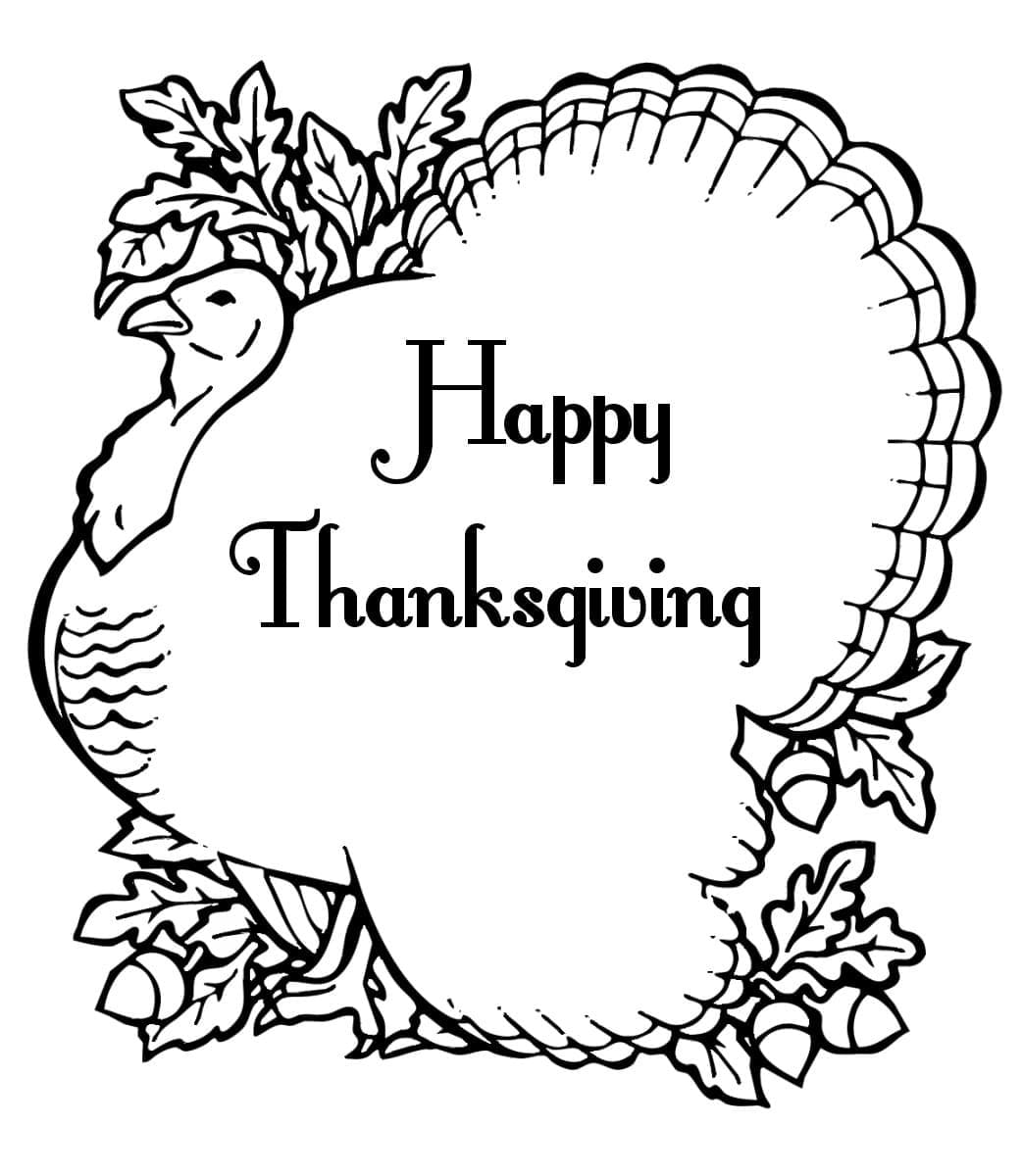 Glædelig Thanksgiving Tegninger til Farvelægning