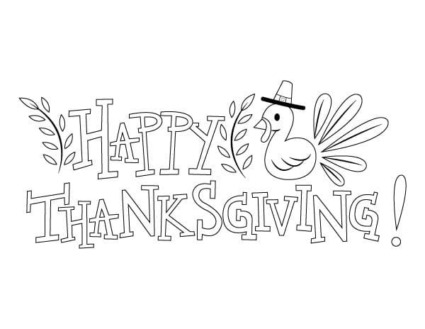 Glædelig Thanksgiving Udskrivning til Børn Tegninger til Farvelægning