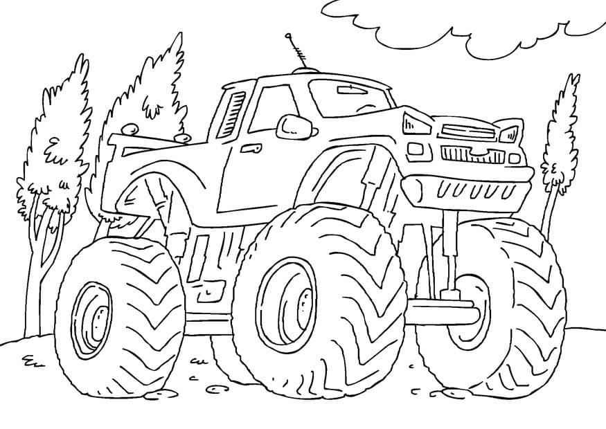 God Monster Truck Gratis Download Tegninger til Farvelægning