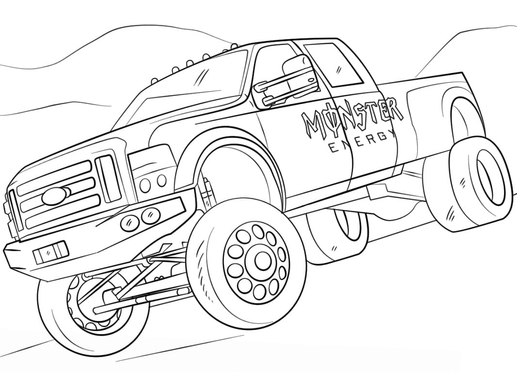 God Monster Truck Gratis Grafik Tegninger til Farvelægning