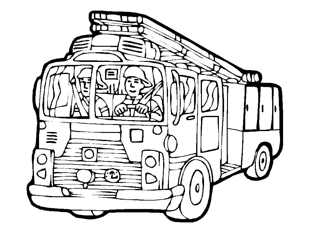 Gratis Printbar Brandbil Tegninger til Farvelægning