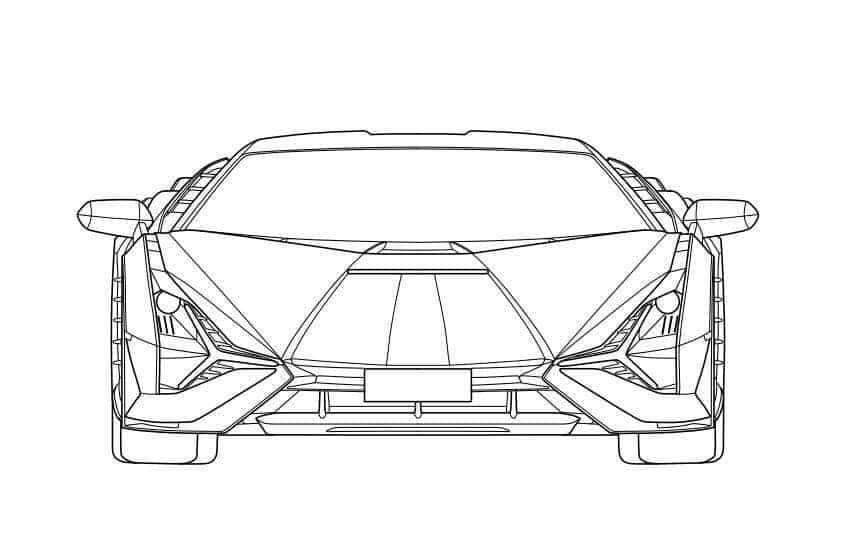 Gratis printbar Lamborghini bil Tegninger til Farvelægning