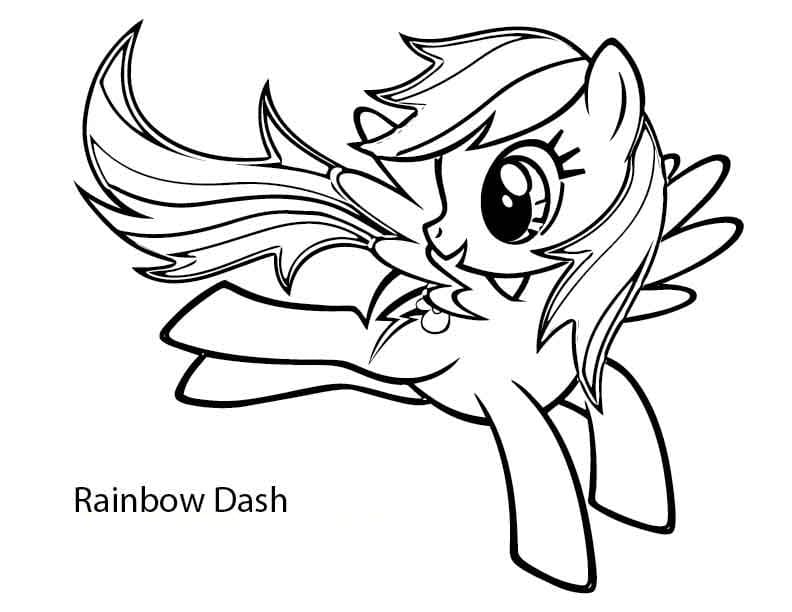 Gratis Printbar Rainbow Dash My Little Pony Tegninger til Farvelægning