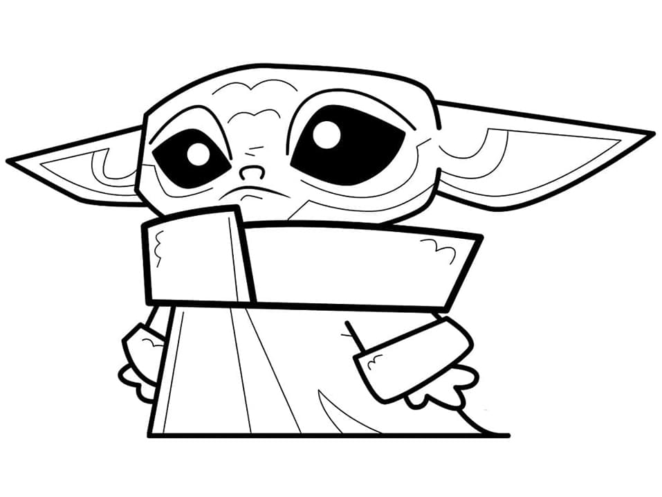 Grogu Baby Yoda Tegninger til Farvelægning