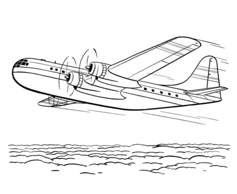 Grundlæggende Flyvende Flyvemaskine Tegninger til Farvelægning