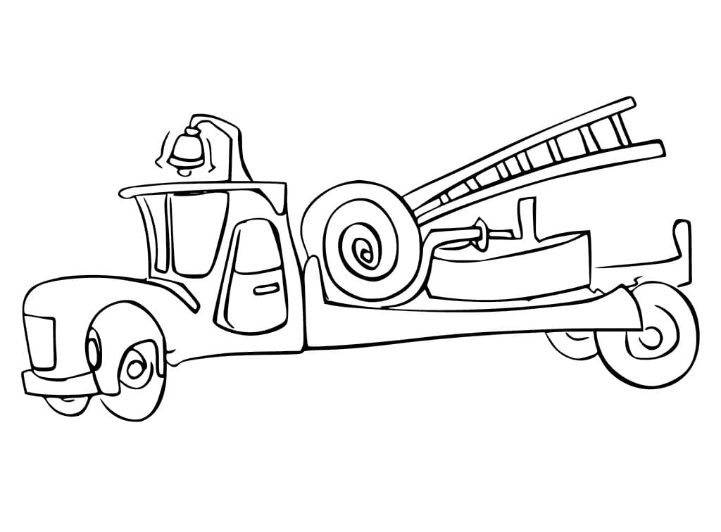 Grundlæggende Gammel Brandbil Tegninger til Farvelægning