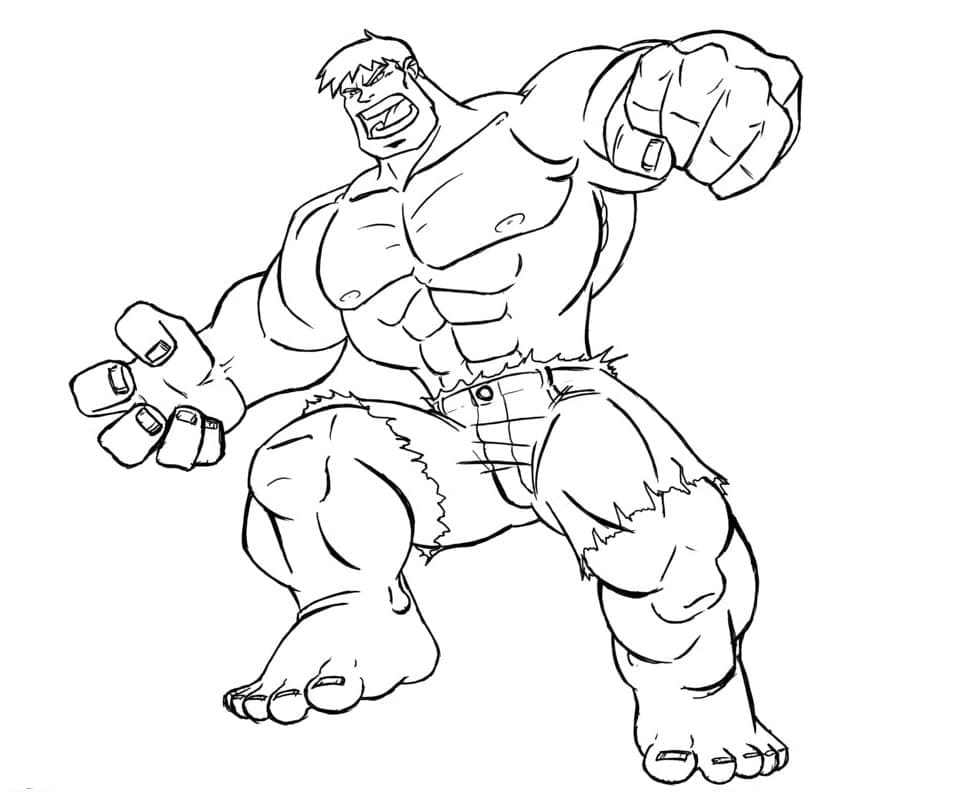 Grundlæggende Hulk Tegninger til Farvelægning