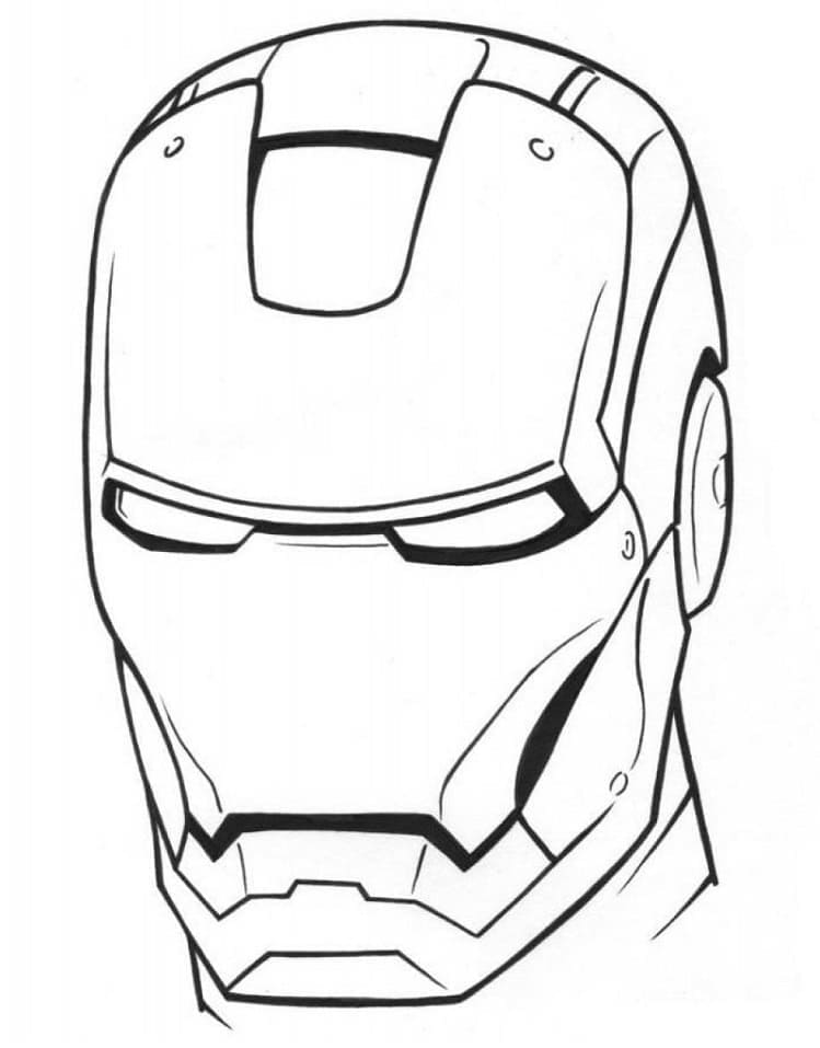 Grundlæggende Iron Man’s Hjelm Tegninger til Farvelægning