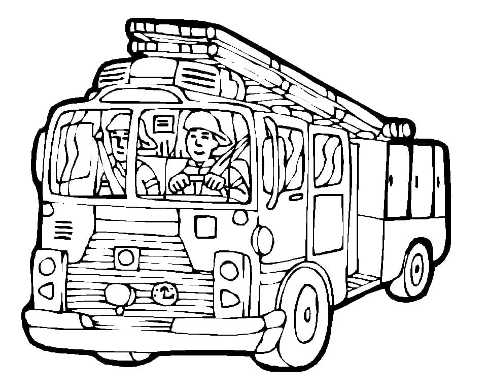 Grundlæggende Tegning Brandbil Tegninger til Farvelægning
