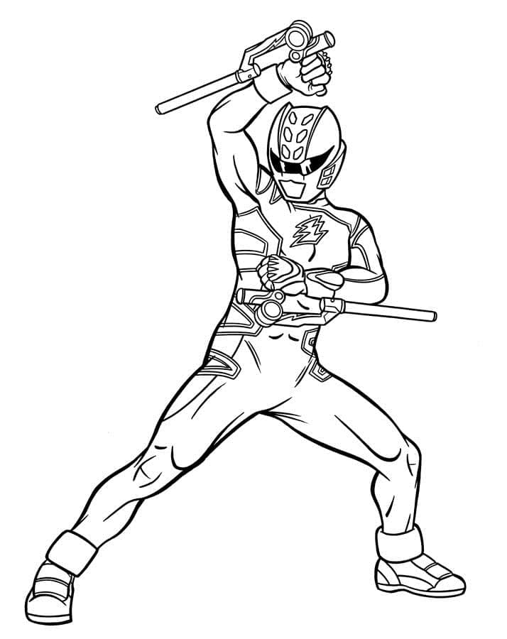 Gul Power Ranger Jungle Fury Tegninger til Farvelægning