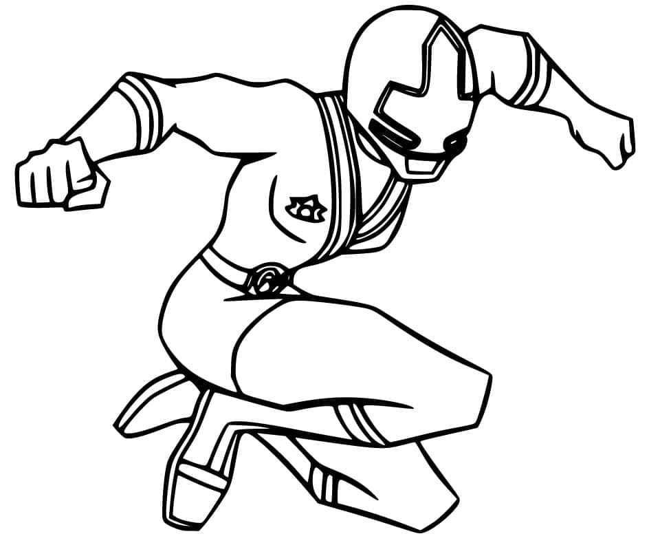 Gule Power Rangers Samurai Kæmper Tegninger til Farvelægning