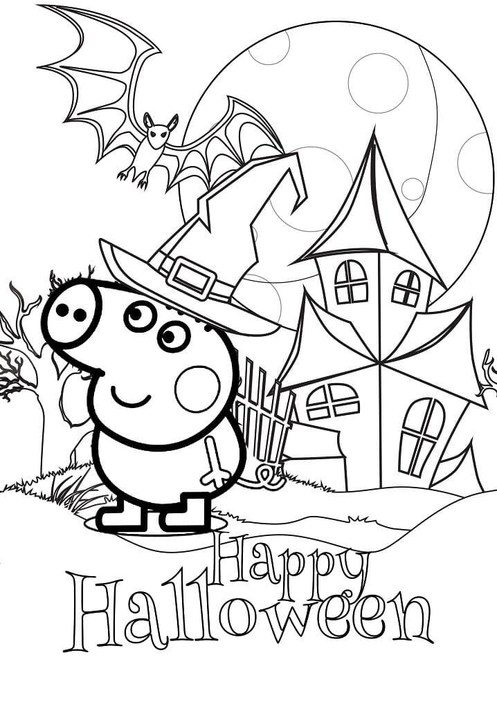 Halloween Peppa-Gris Tegninger til Farvelægning
