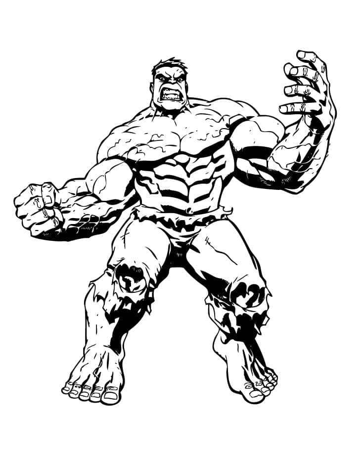 Håndtegnet Hulk Tegninger til Farvelægning
