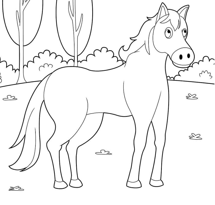 Hest fra Blippi Tegninger til Farvelægning