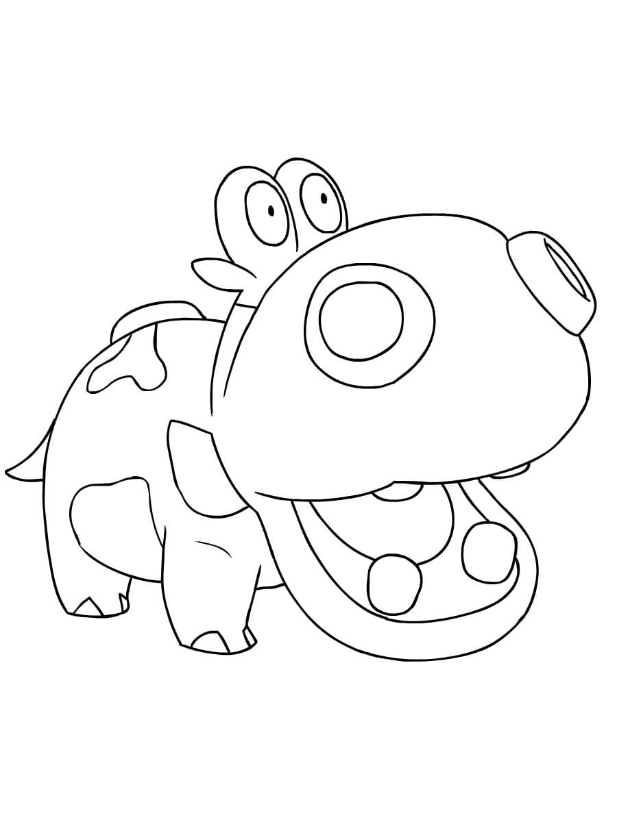 Hippopotas Pokemon Tegninger til Farvelægning