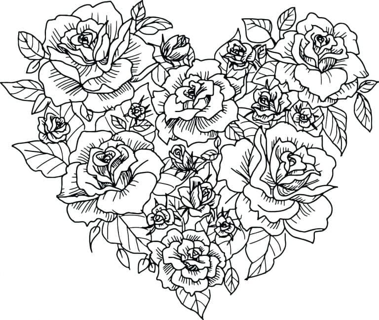 Hjerte Blomster Madala Tegninger til Farvelægning