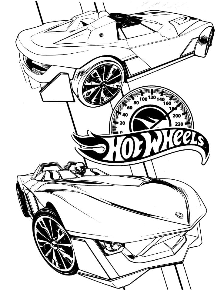 Hot Wheels biler Tegninger til Farvelægning