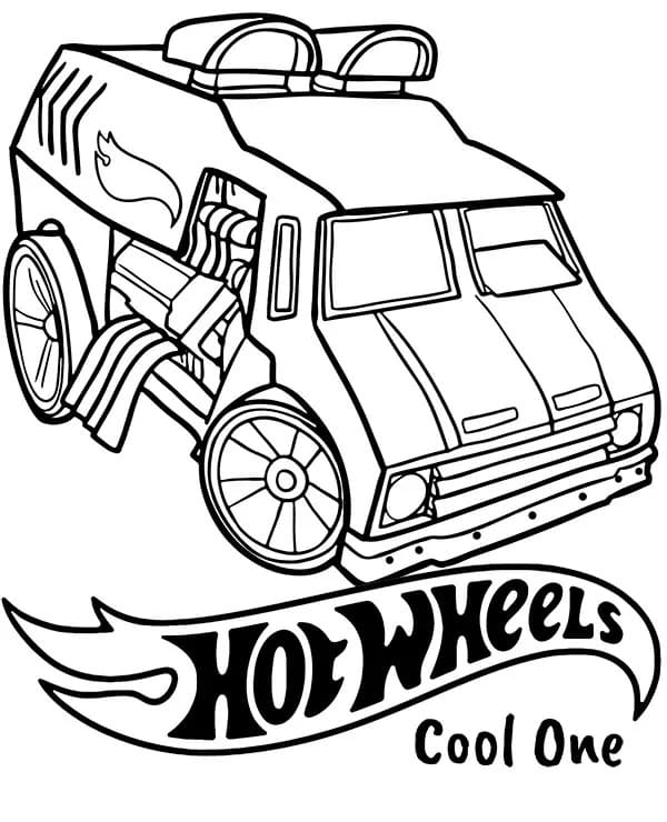 Hot Wheels Cool One Tegninger til Farvelægning