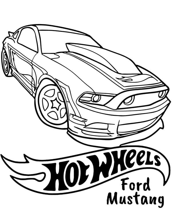 Hot Wheels Ford Mustang Tegninger til Farvelægning