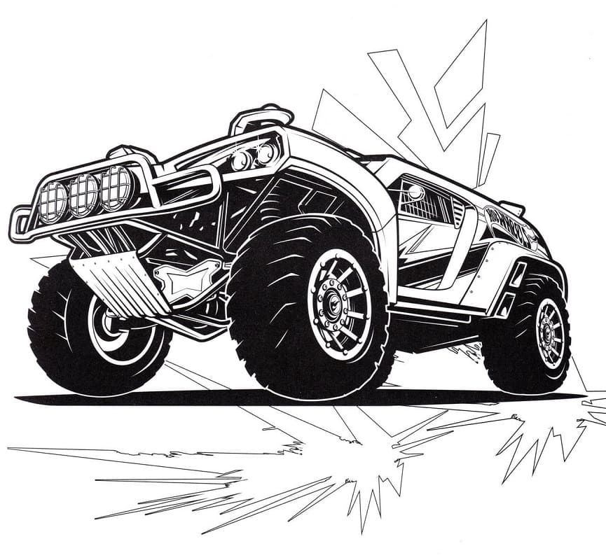 Hot Wheels Jeep Tegninger til Farvelægning