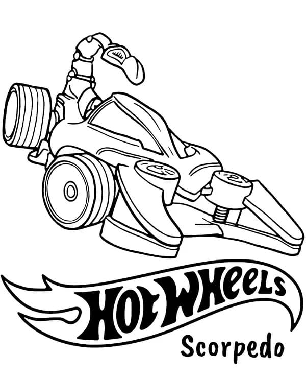 Hot Wheels Scorpedo Tegninger til Farvelægning