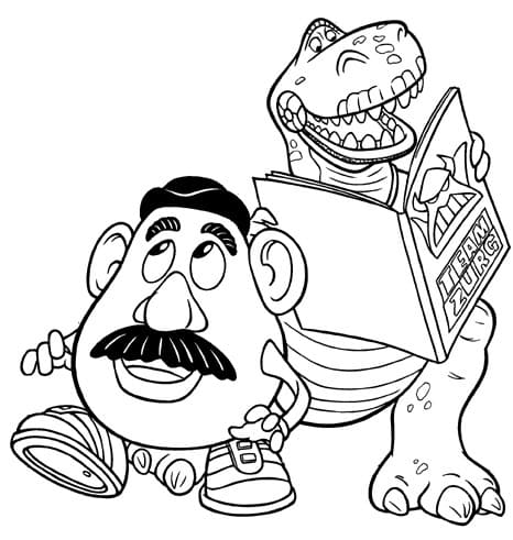 Hr. Kartoffelhoved og Rex Toy Story Tegninger til Farvelægning