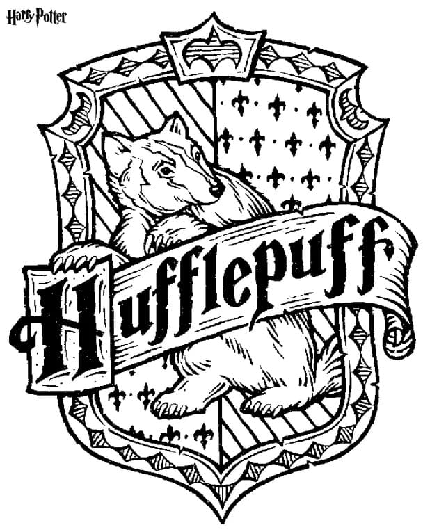 Hufflepuff Logo Tegninger til Farvelægning