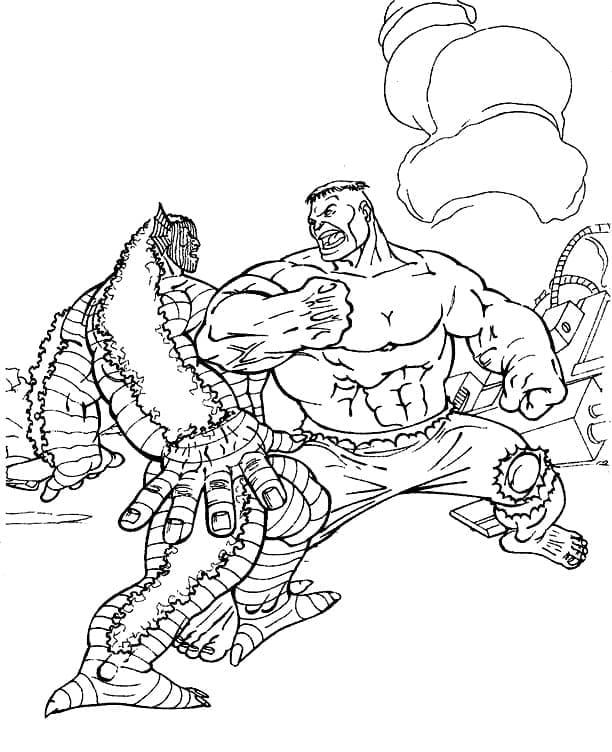 Hulk Kæmper Tegninger til Farvelægning