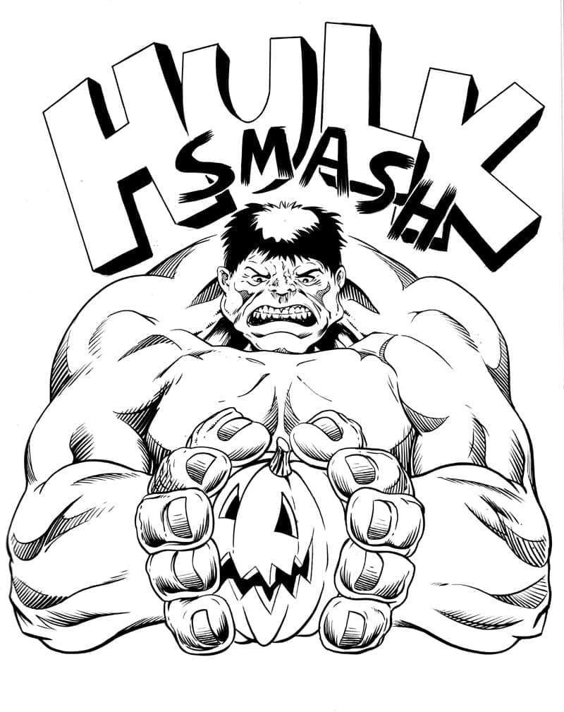 Hulk Med Et Græskar Tegninger til Farvelægning