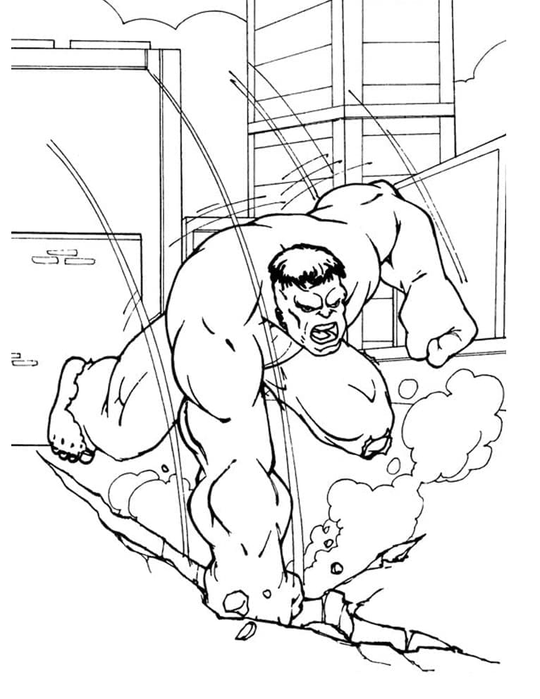 Hulk Smash-Kampe Tegninger til Farvelægning
