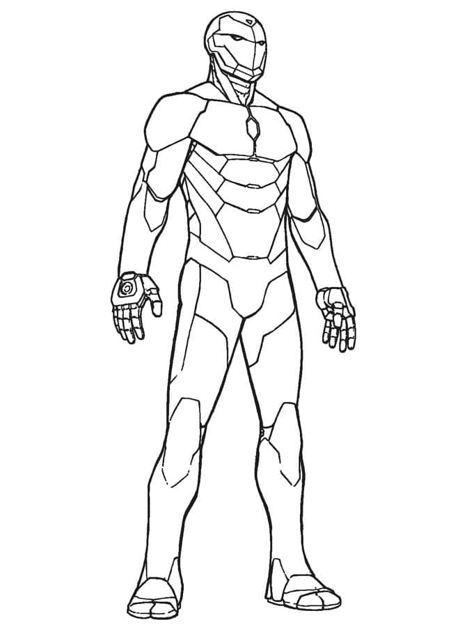 Iron Man Armor Stående Tegninger til Farvelægning