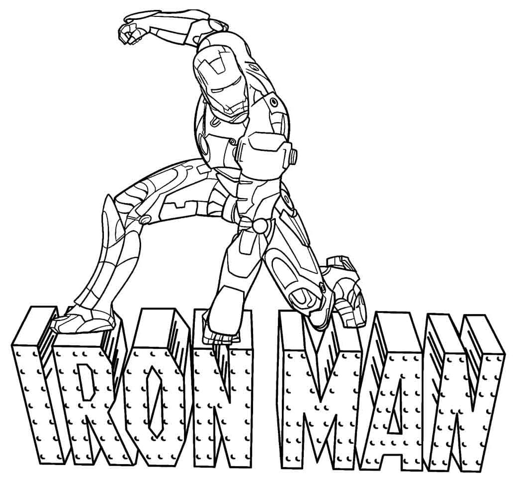 Iron Man Med logo Tegninger til Farvelægning