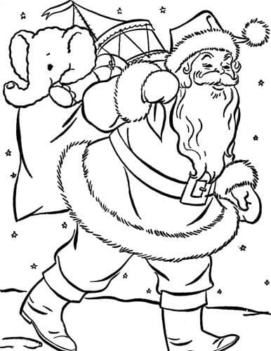 Julemanden Holder Gavepose Tegninger til Farvelægning