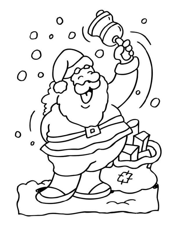 Julemanden Med Klokke Tegninger til Farvelægning