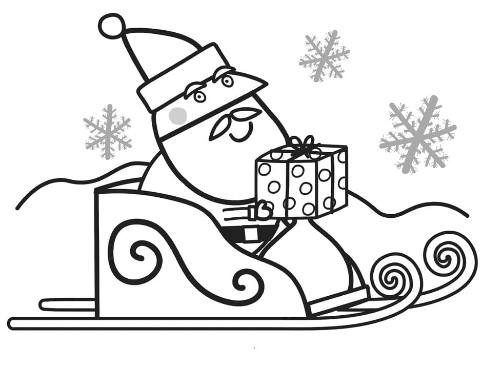 Julemanden Peppa-Gris Tegninger til Farvelægning