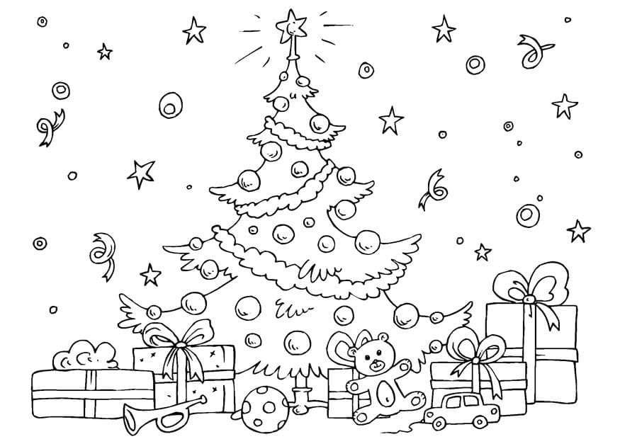 Juletræ Til Jul Tegninger til Farvelægning