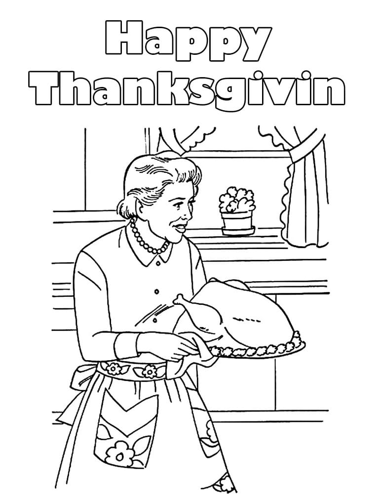 Kalkun til Thanksgiving Tegninger til Farvelægning