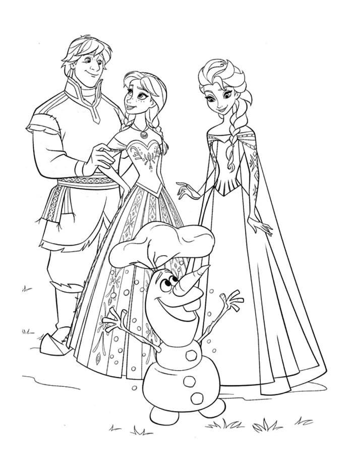 Karakterer Fra Frozen Tegninger til Farvelægning