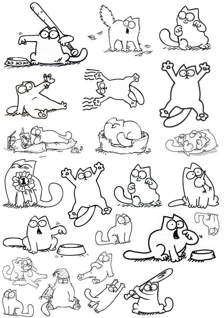 Katte Æstetisk Tegning Tegninger til Farvelægning