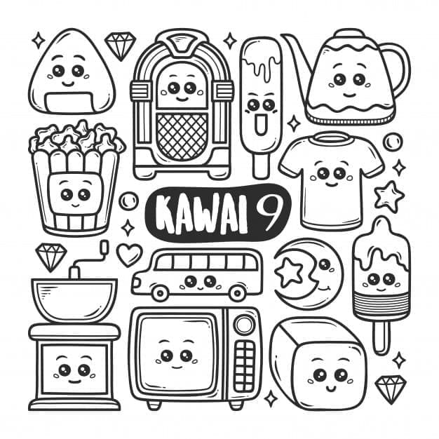 Kawaii Æstetiktegninger Tegninger til Farvelægning