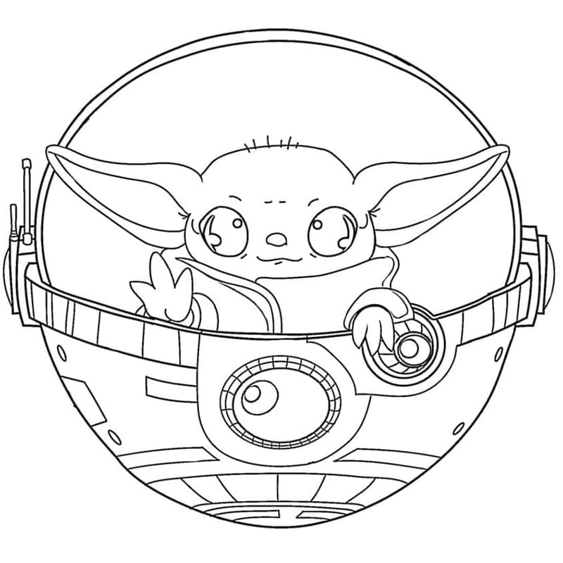 Kawaii Baby Yoda Tegninger til Farvelægning