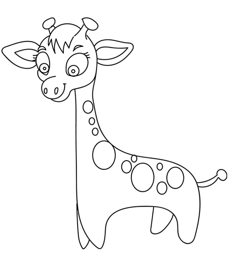 Kawaii Giraf Tegninger til Farvelægning